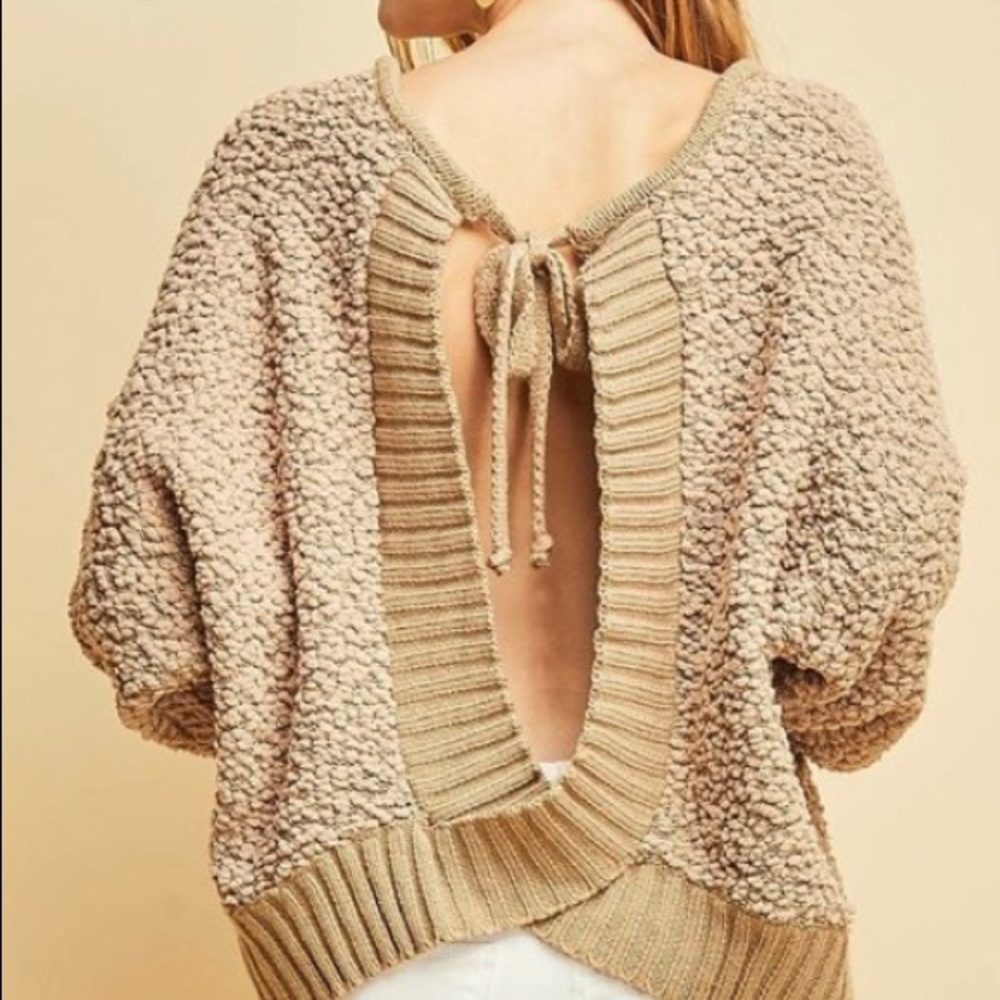 Popcorn tan sweater